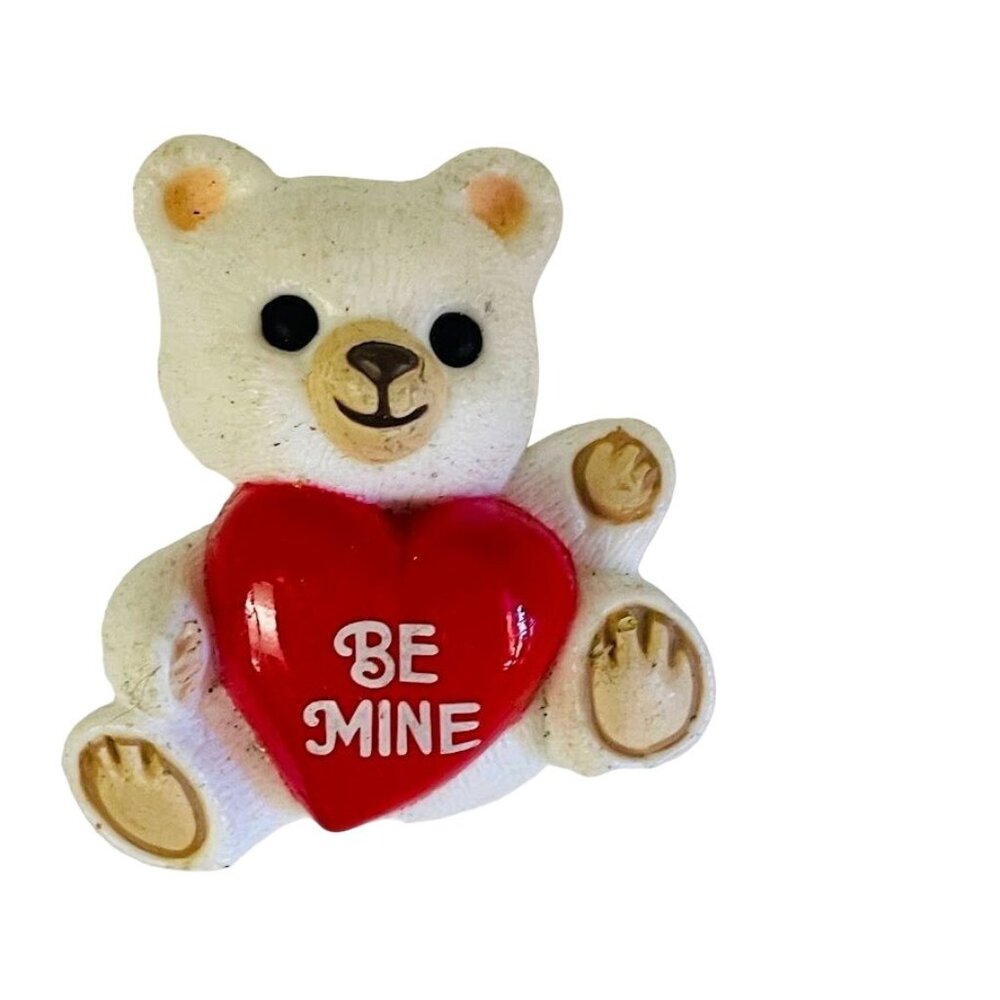 Hallmark Teddy Bear‎ Pin Be Mine Heart Valentine Enamel Vintage Red Collectible